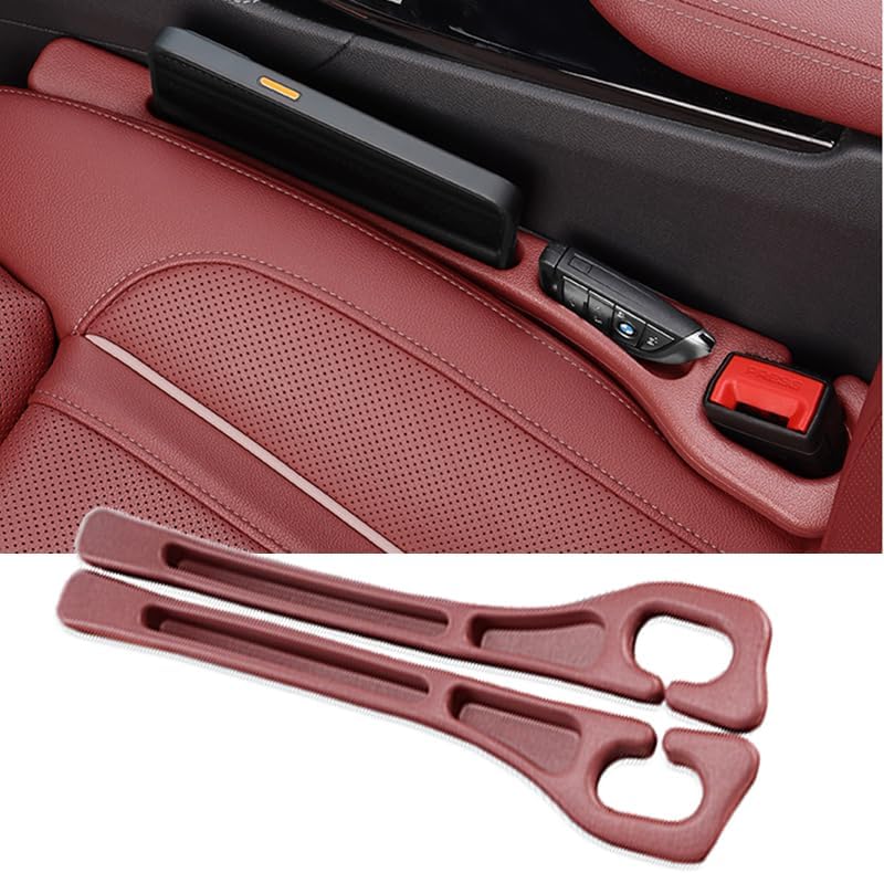 Mtverver 2PCS Car Seat Gap Filler Organizer with Phone Holder,[Upgrade Version] Car Seat Gap Organizer for Prevent Falling,Essential Car Accessories Car Side Seat Gap Filler (Claret) - Image 1